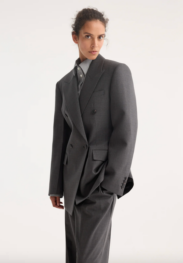 hourglass blazer: dark grey melange