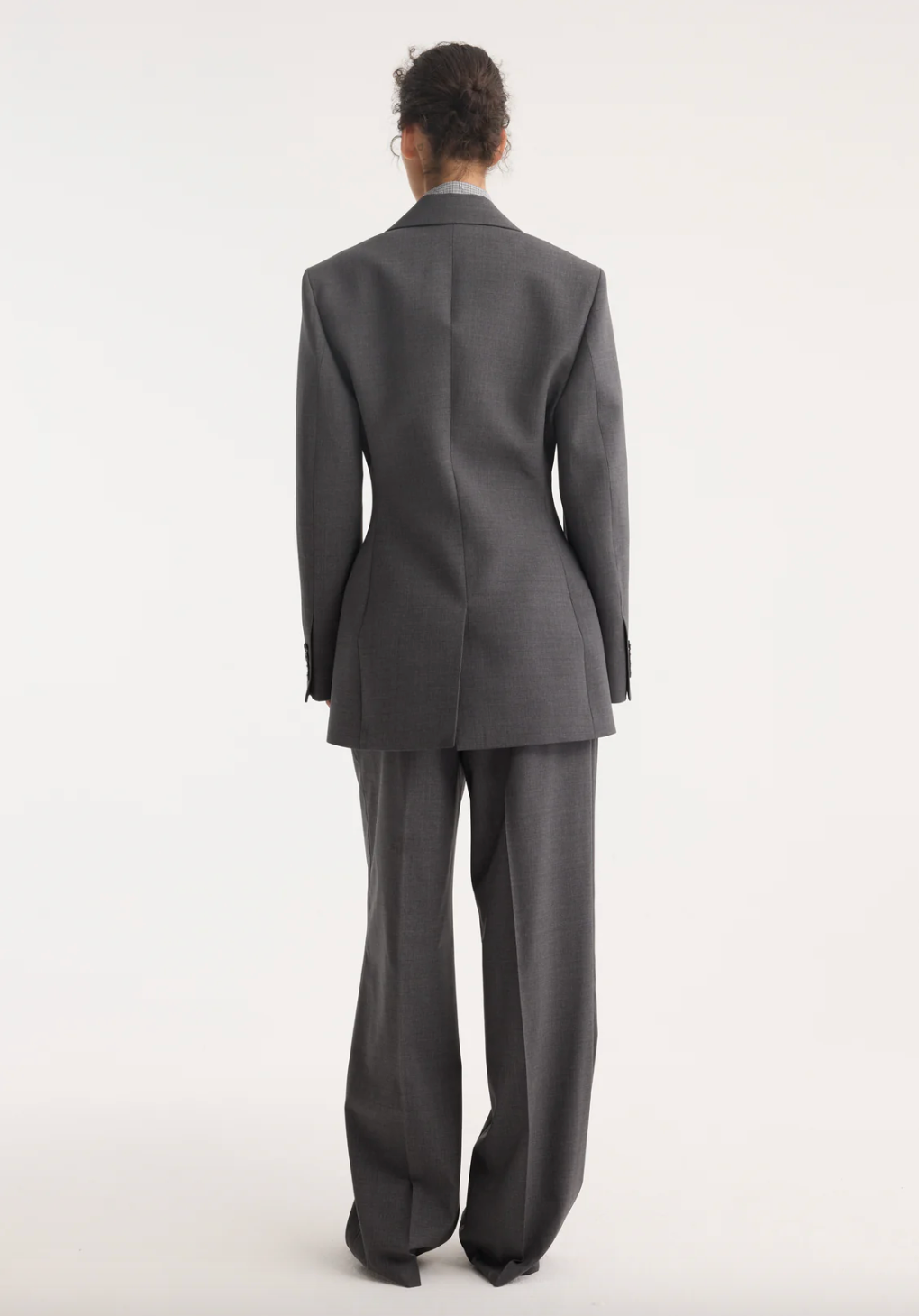 hourglass blazer: dark grey melange
