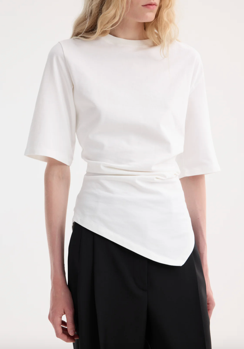 reinvented twisted t-shirt: optic white