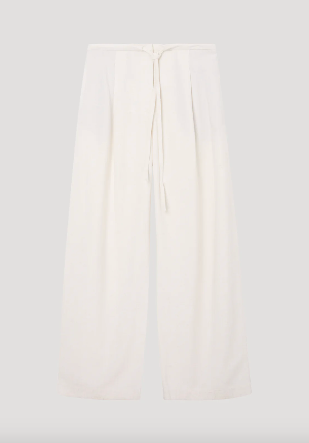 relaxed drawstring trousers: textured winter white