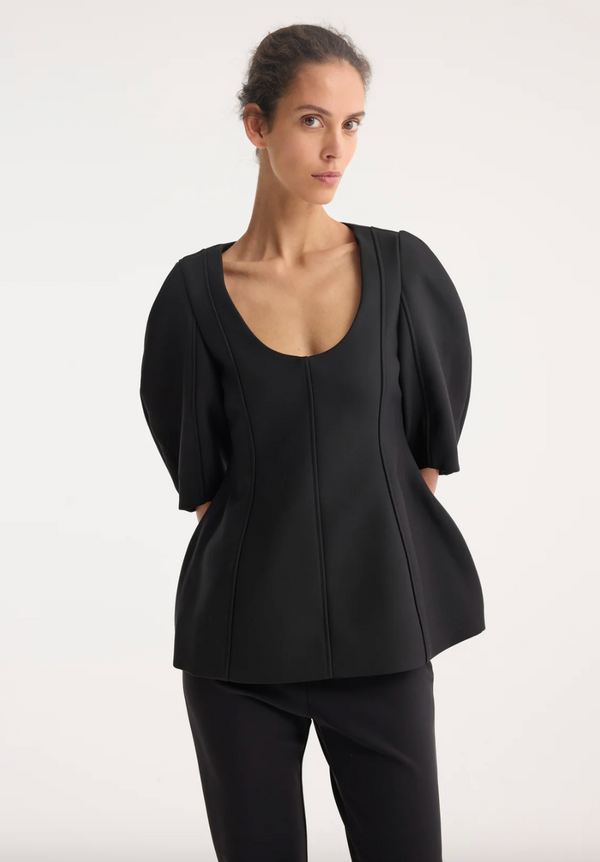 sculptural top: black