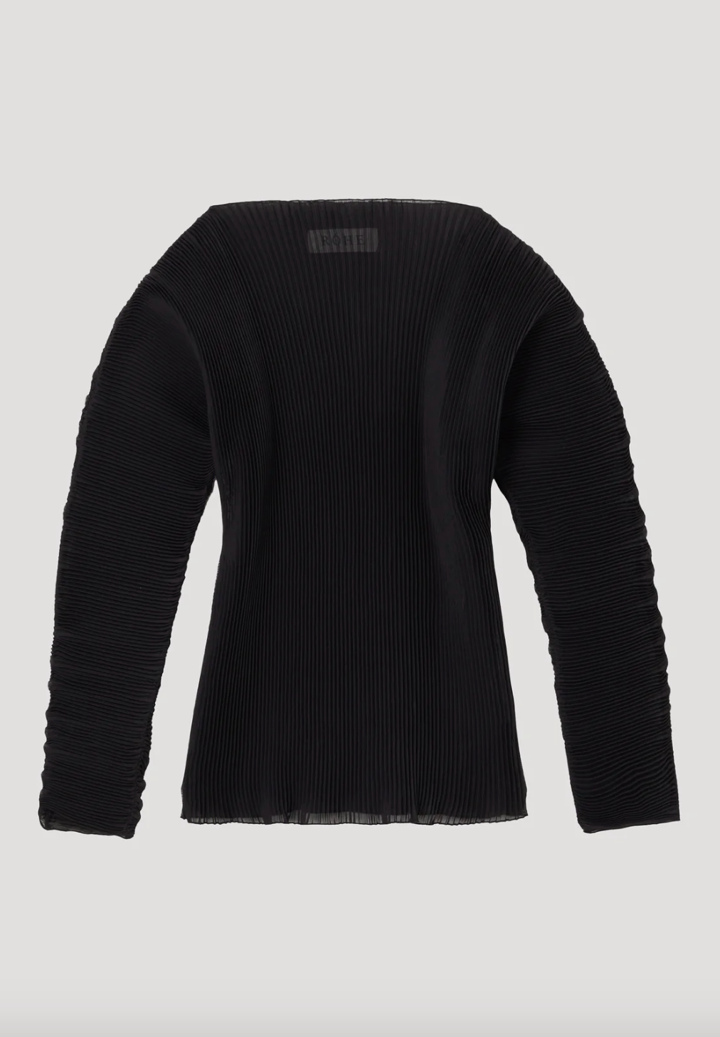 sculptural plissé top: black