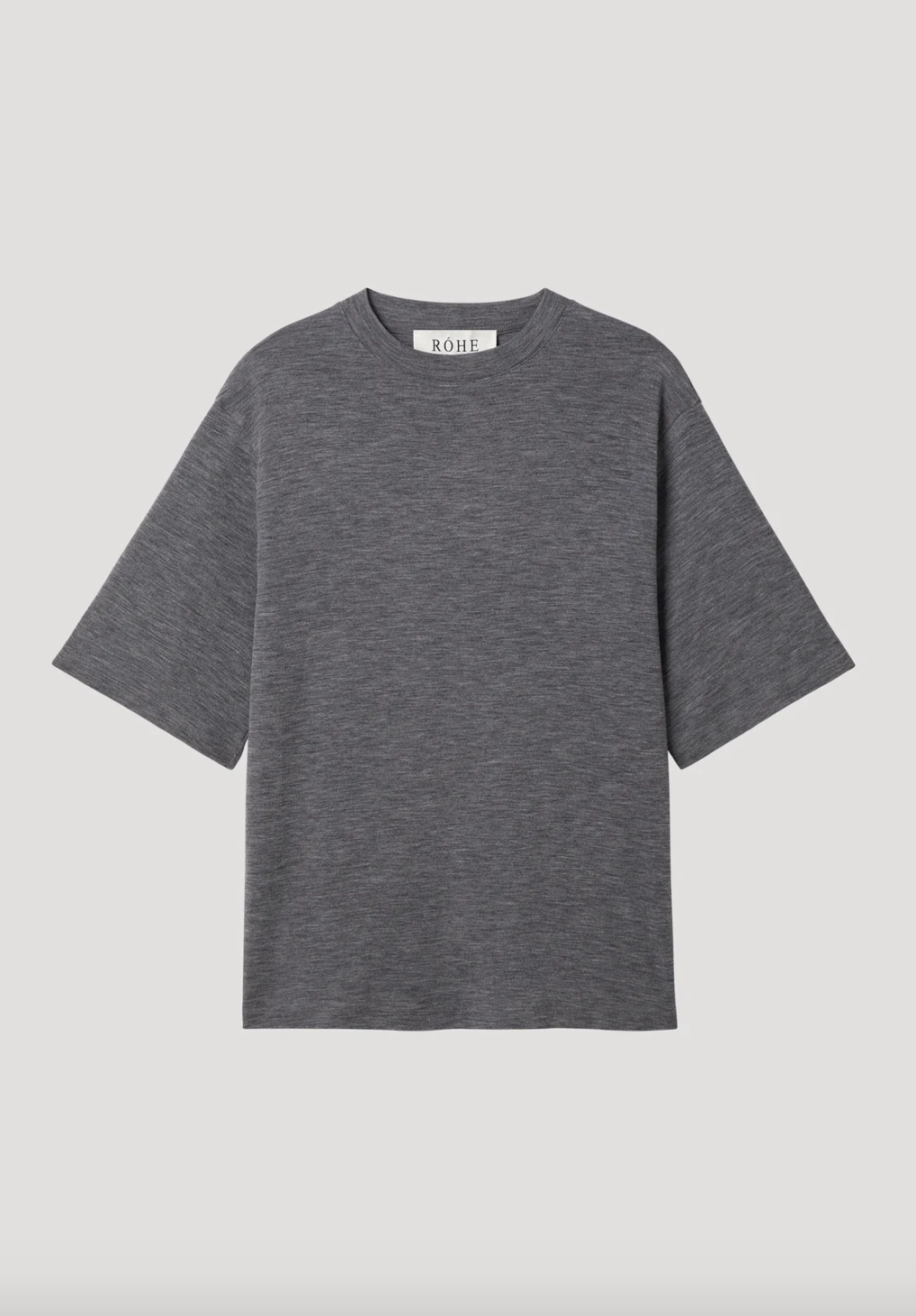oversized soft merino t-shirt: mid grey melange