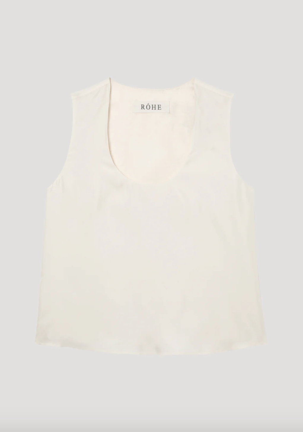 scoop-neck silk top: cream