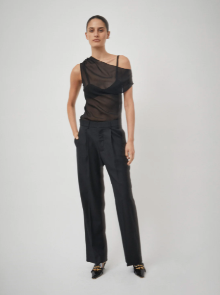 Relaxed Pleat Trouser: Black