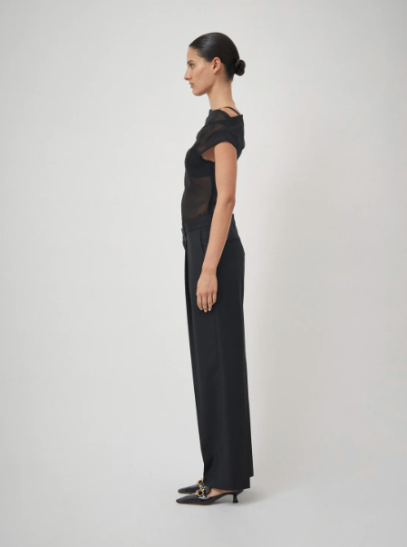 Relaxed Pleat Trouser: Black