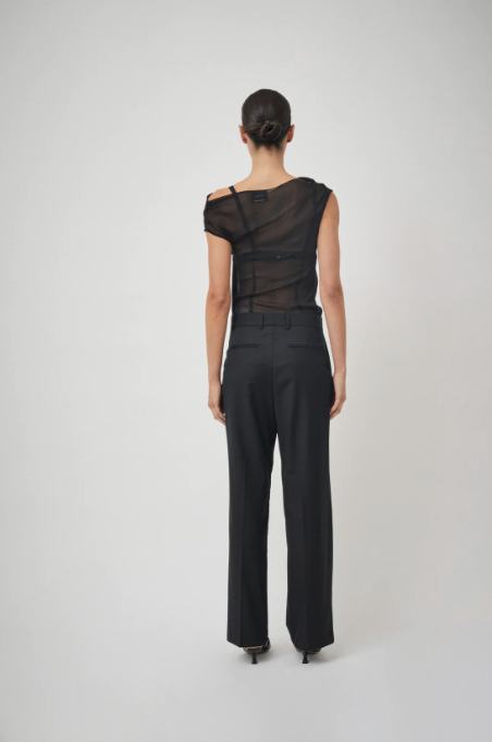 Relaxed Pleat Trouser: Black