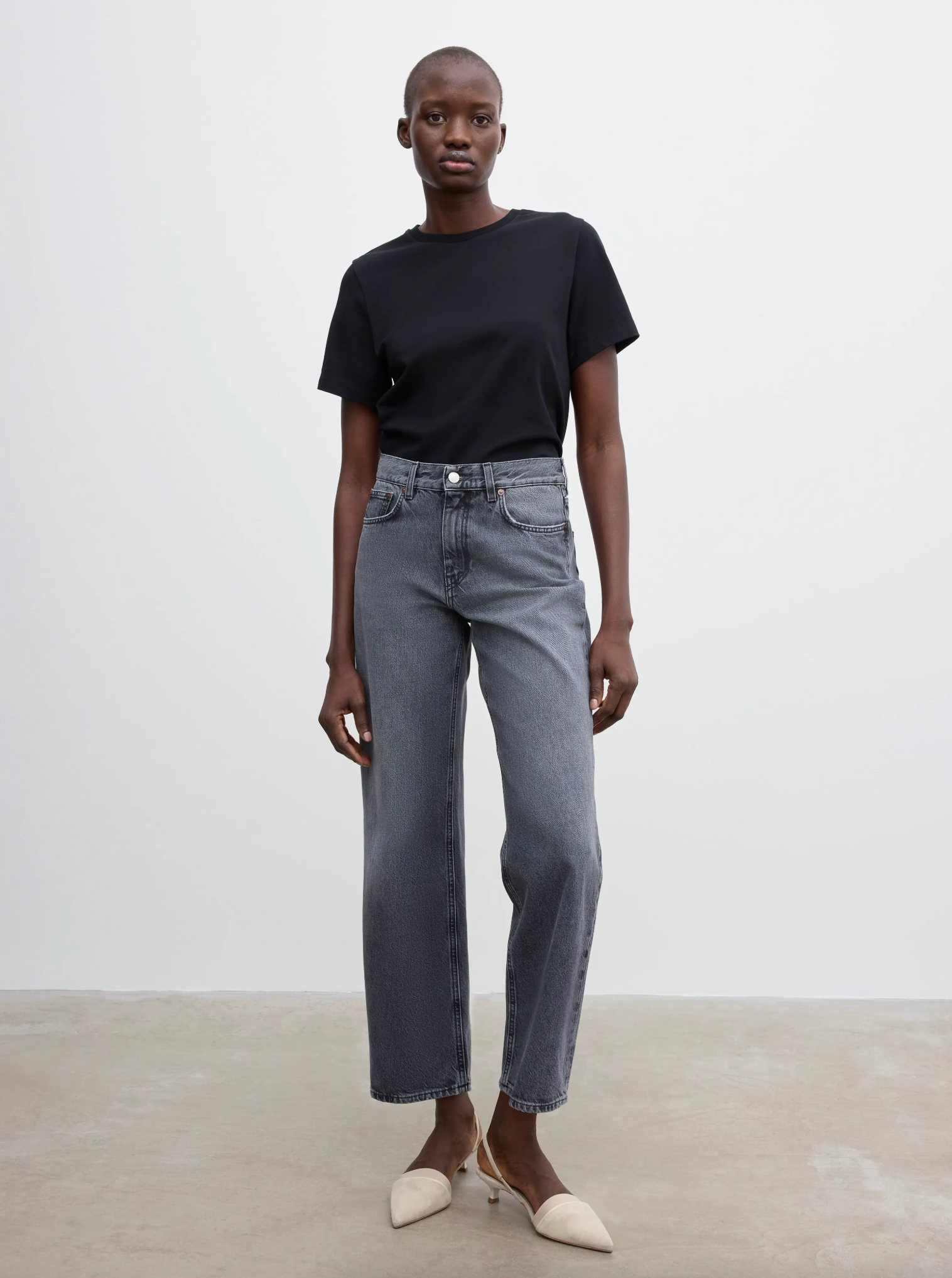 Cropped Denim: Light Grey