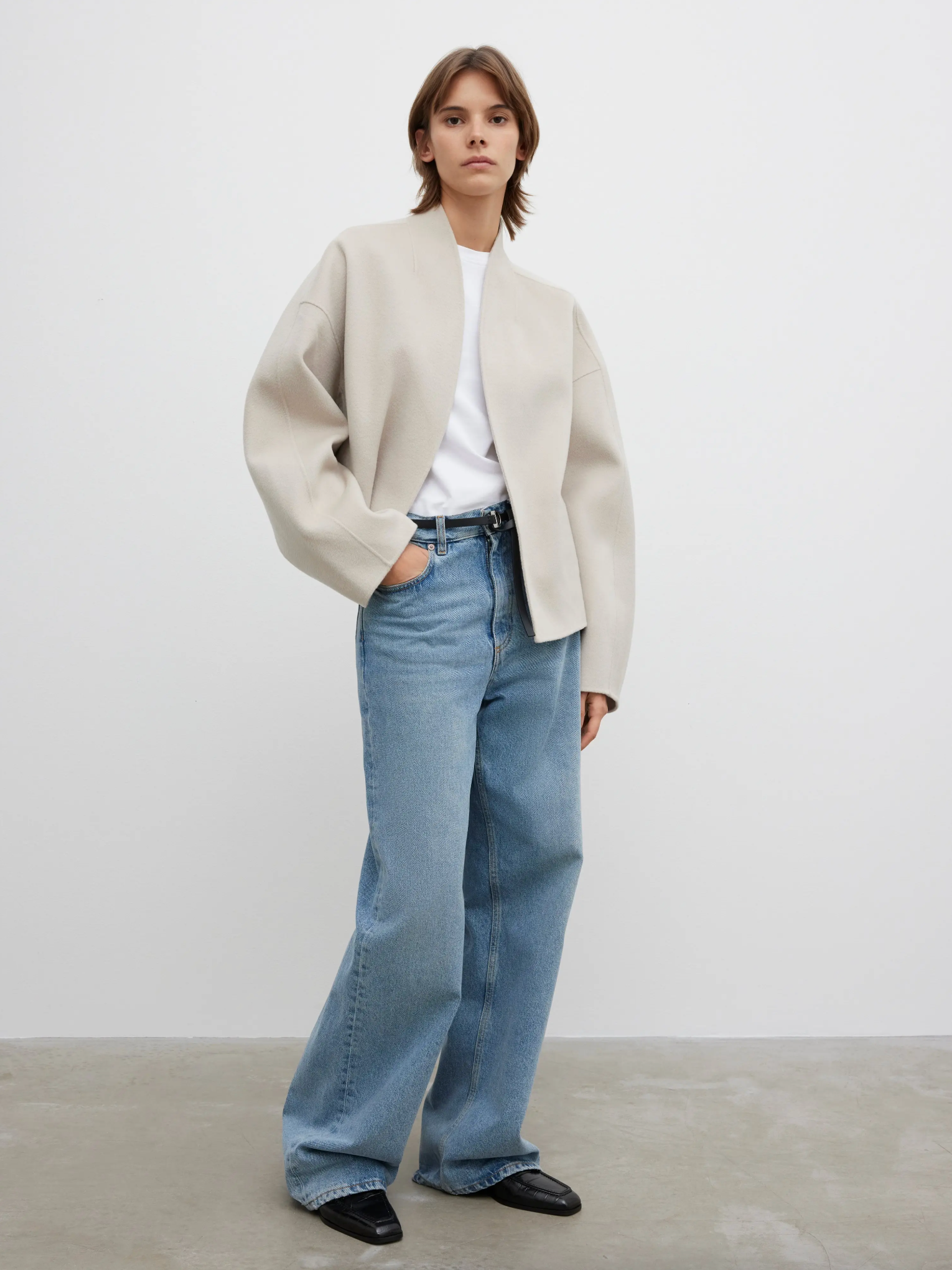 Short doublé jacket: Chalk White