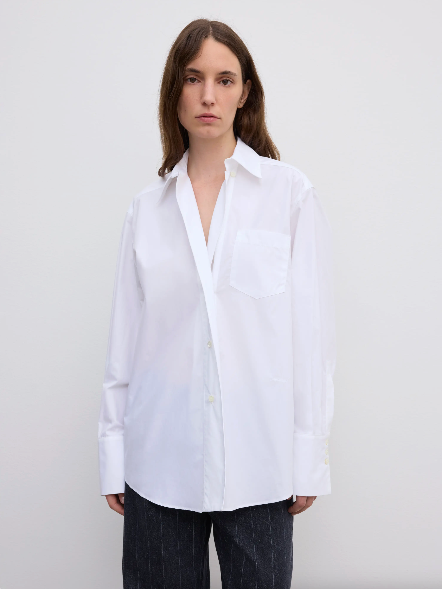 ASYMMETRIC SHIRT: WHITE