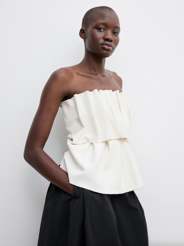 Sculpted Tube Top: White