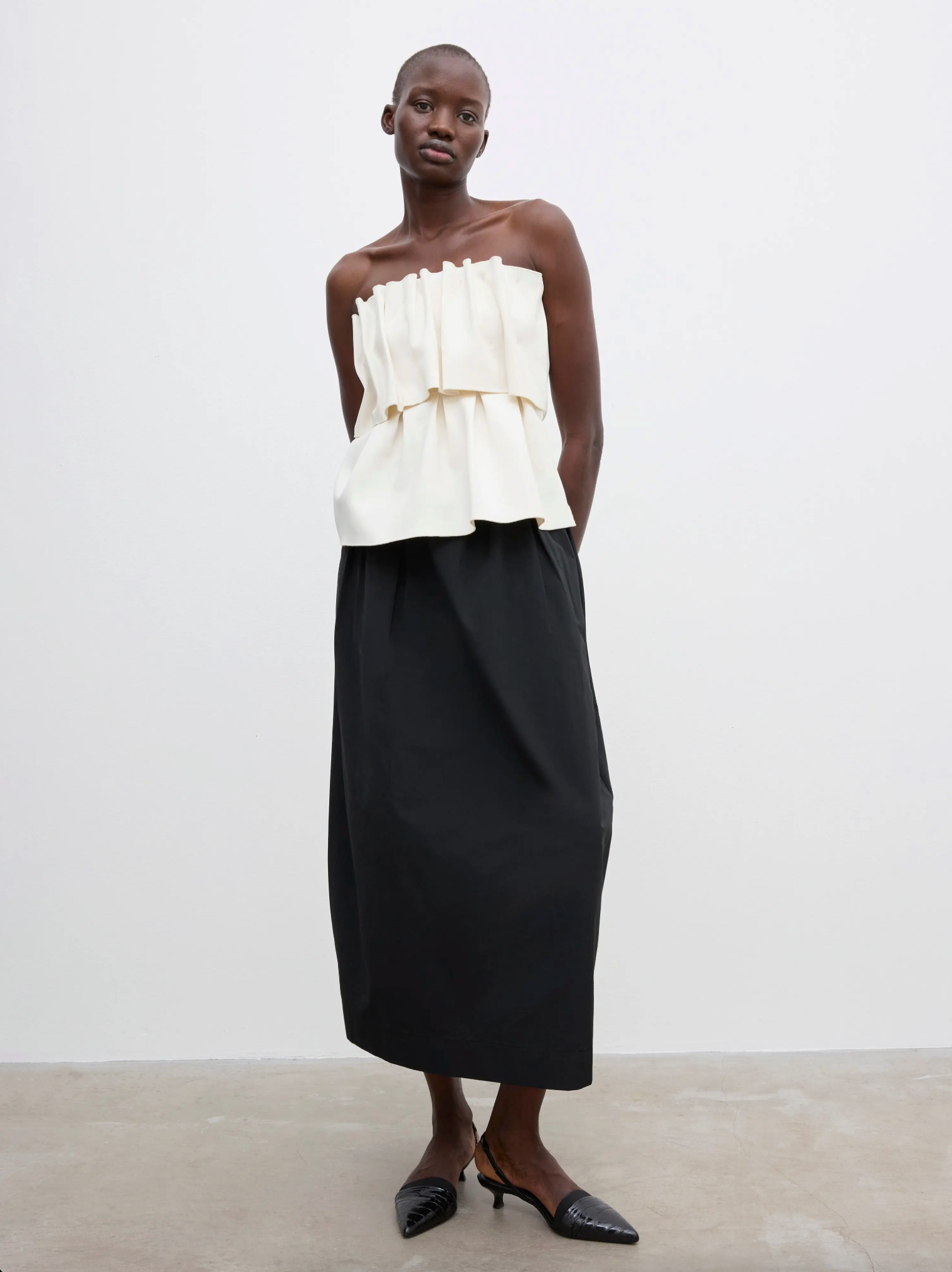 Sculpted Tube Top: White