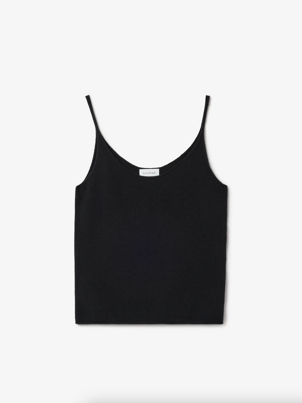 Knitted Strap Top: Black