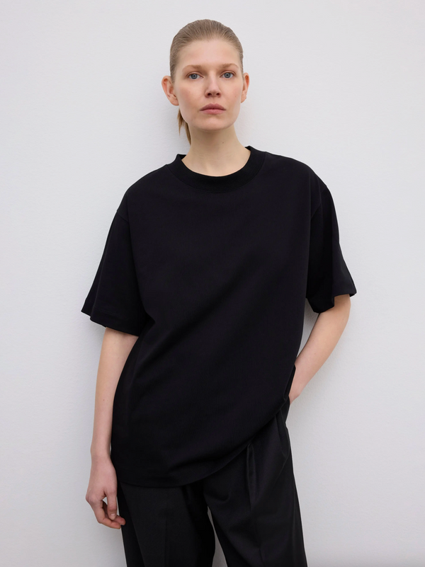 OVERSIZED COTTON TEE: BLACK