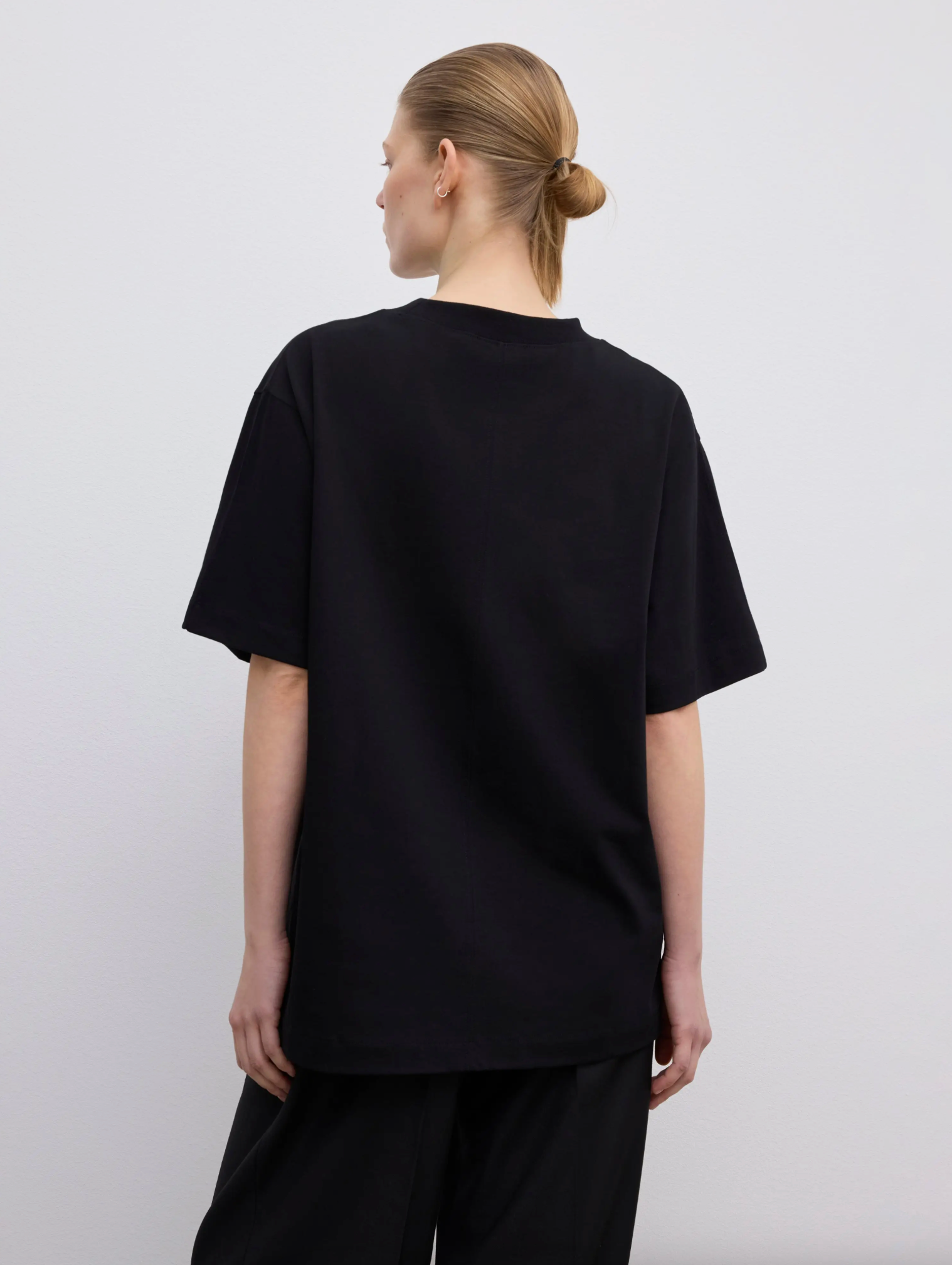 OVERSIZED COTTON TEE: BLACK