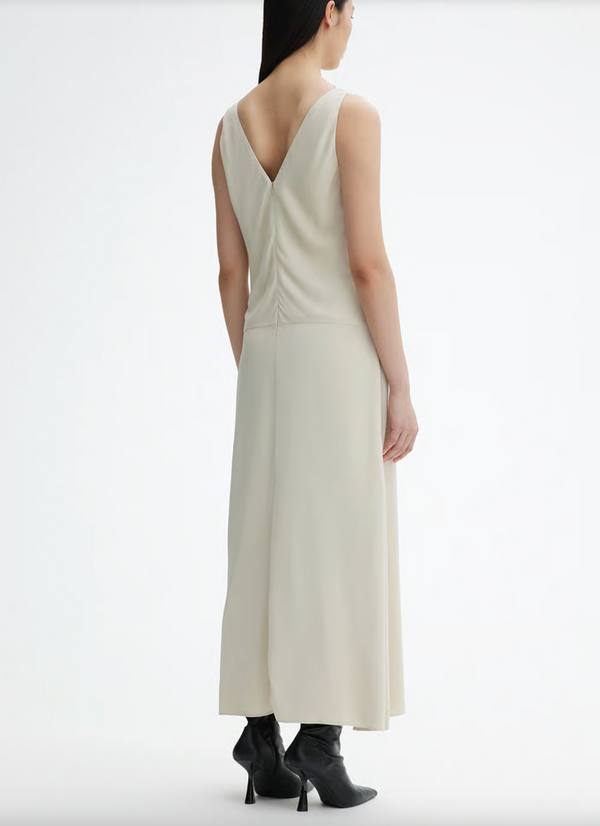 Bias cut dress: pearl grey