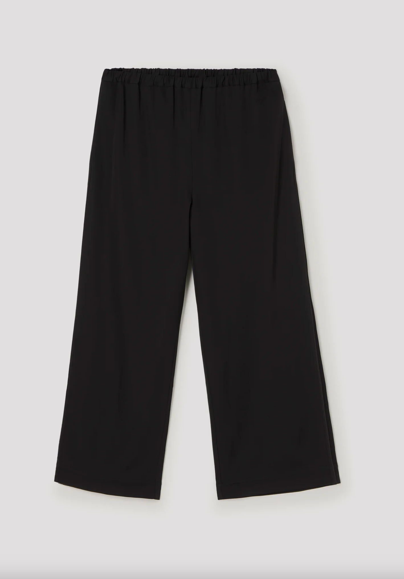 cropped wide leg trousers: black
