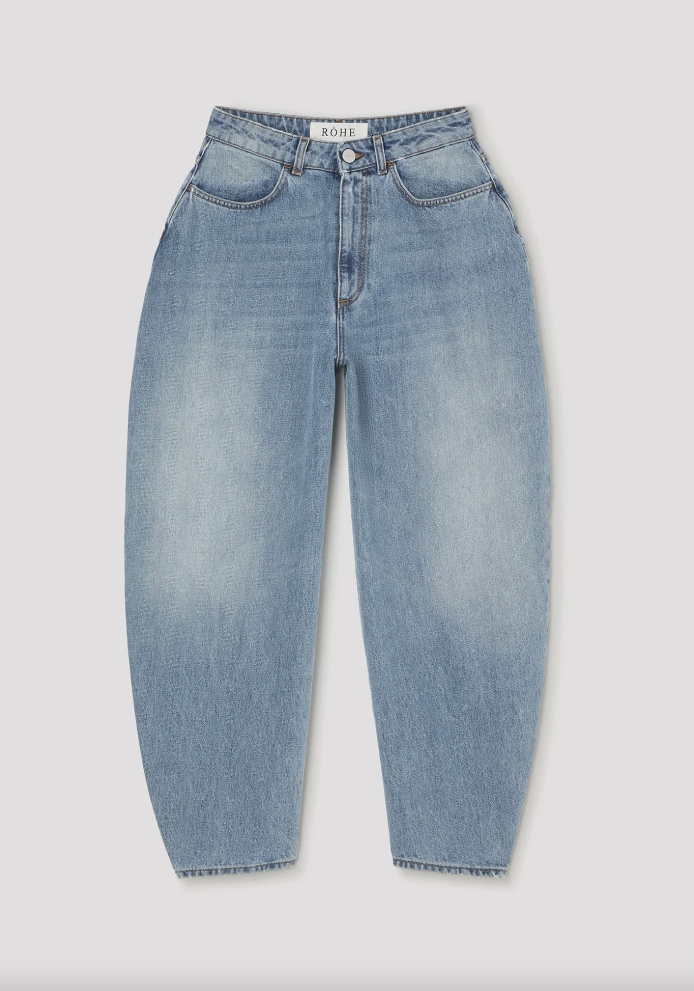 sculptural denim trousers: classic blue