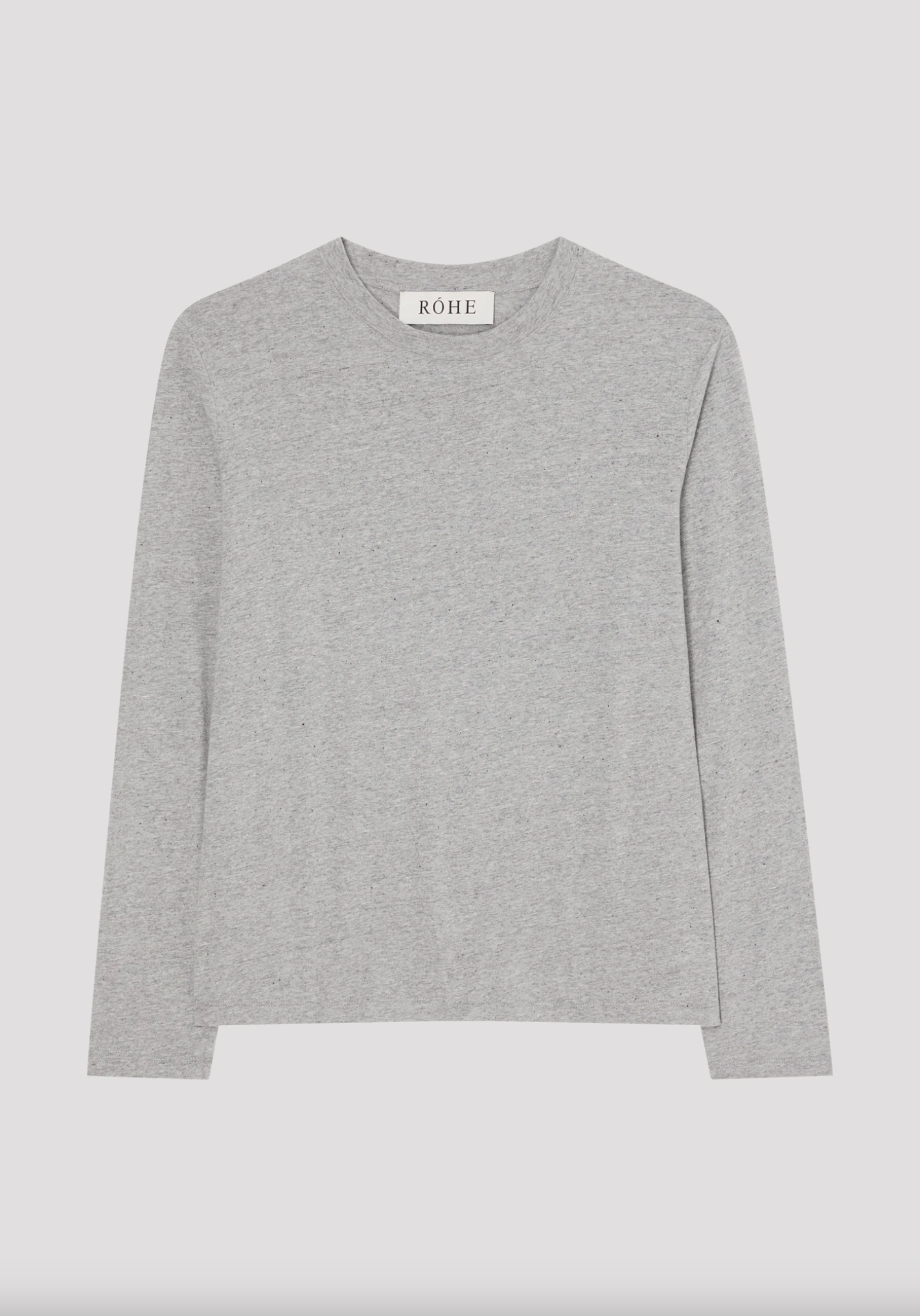 slub melange cotton long sleeve: light grey melange