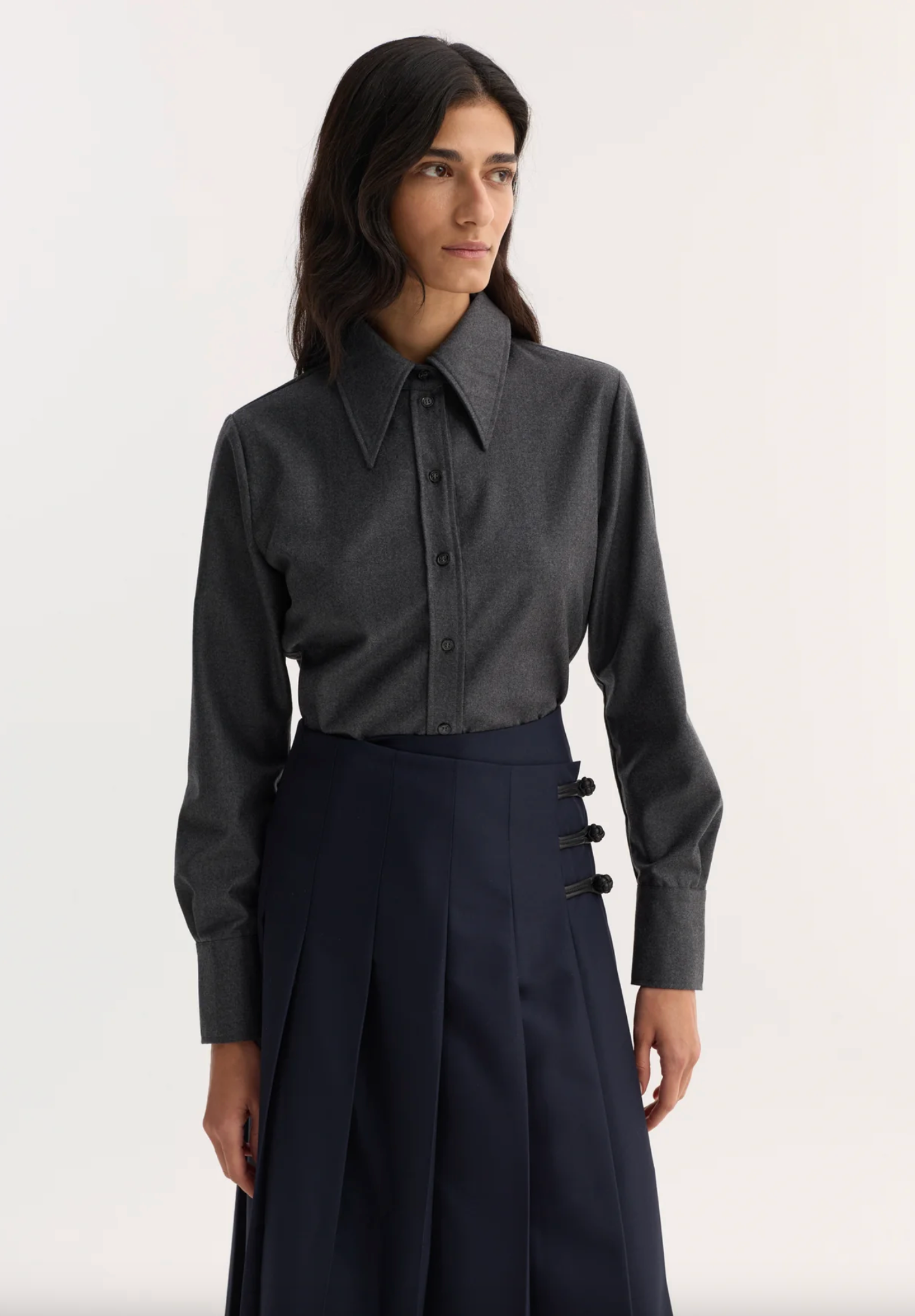 fitted shirt: dark grey melange