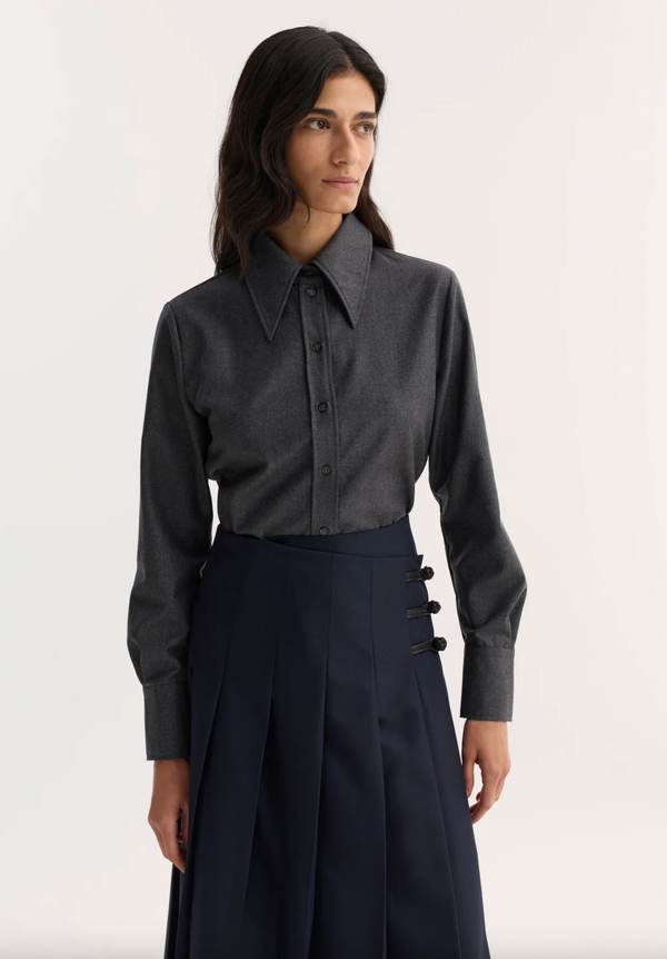 fitted shirt: dark grey melange