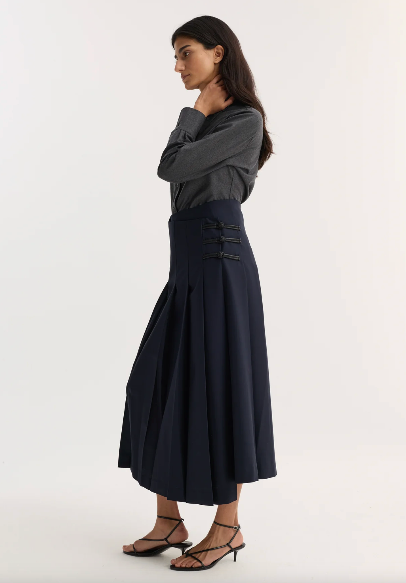 fitted shirt: dark grey melange