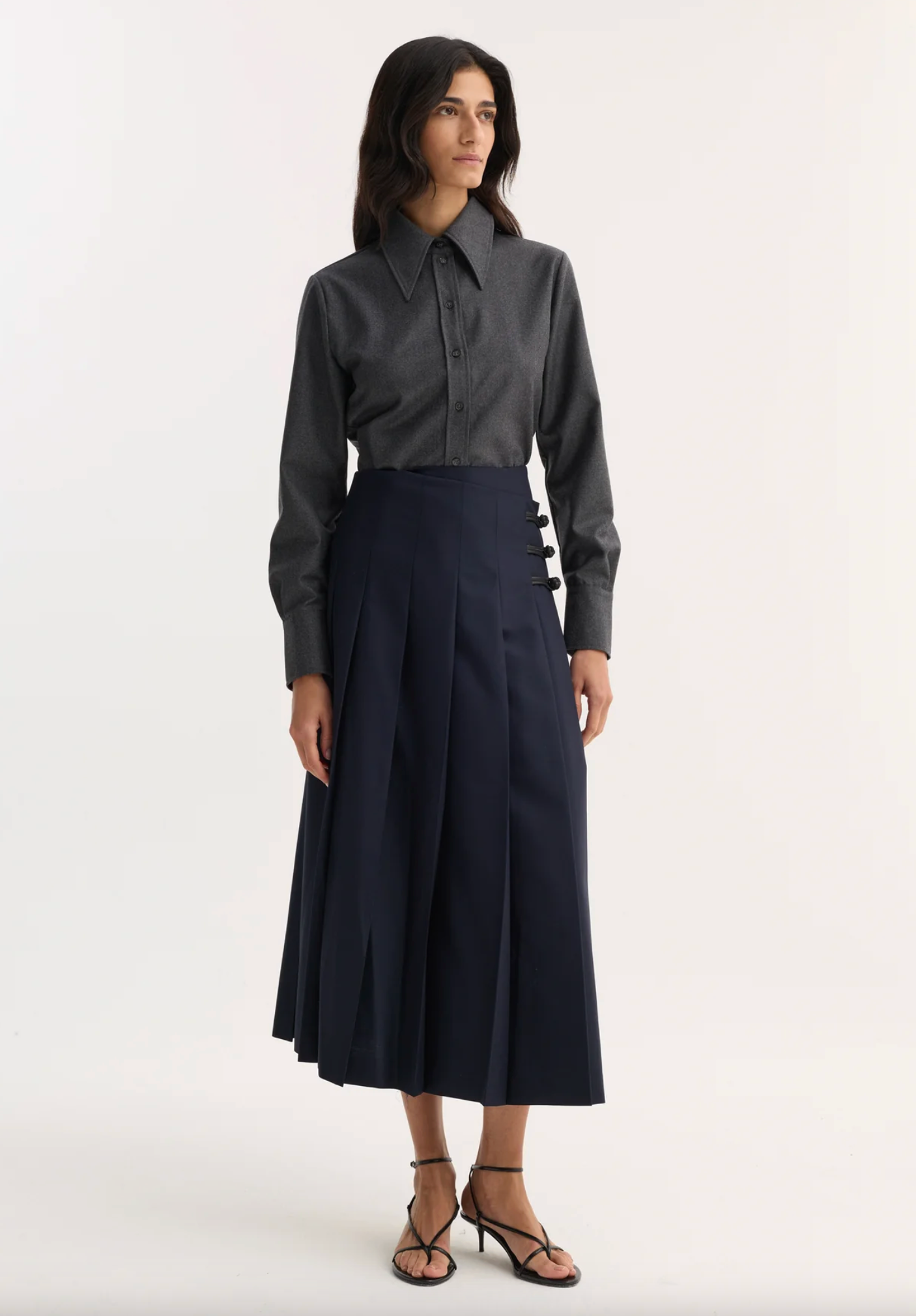 fitted shirt: dark grey melange