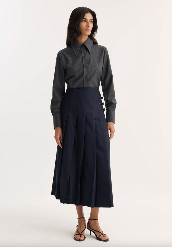 fitted shirt: dark grey melange