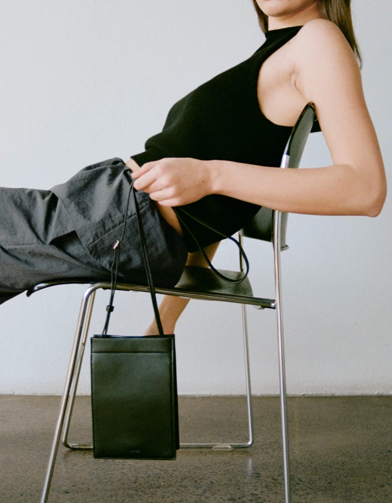 Georgie Bag: Black Lambskin