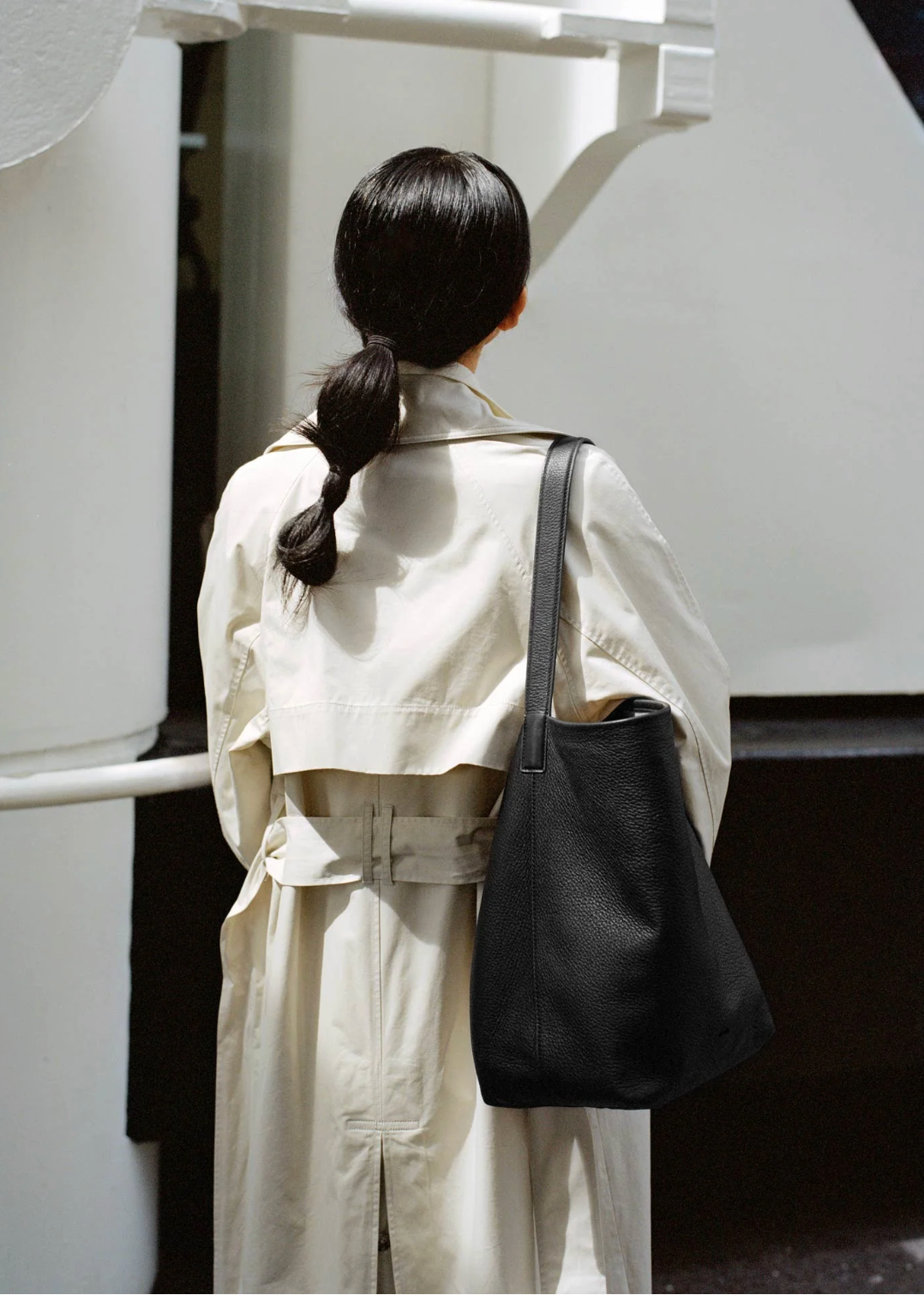 Teresa Tote: Black Deer Nappa