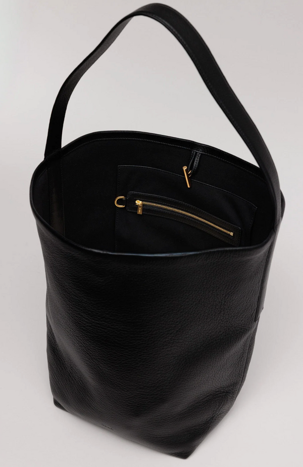 Teresa Tote: Black Deer Nappa