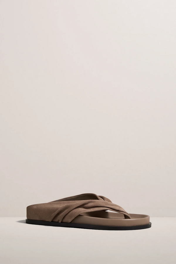 THE SHAW SANDAL: CARIBOU SUEDE