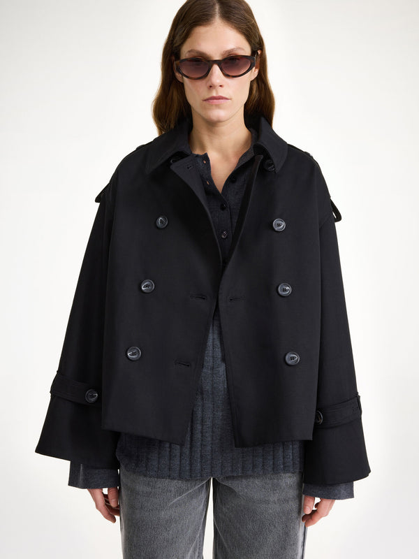 ALISANDRA TRENCH JACKET: BLACK