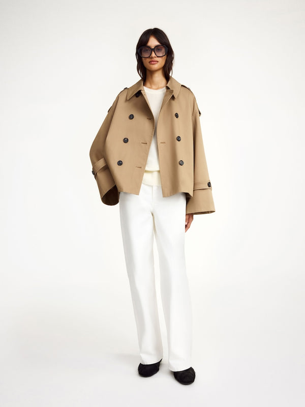 ALISANDRA TRENCH JACKET: FOSSIL