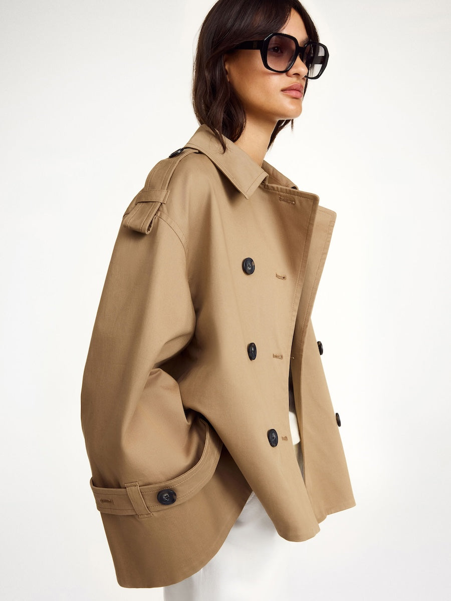 ALISANDRA TRENCH JACKET: FOSSIL