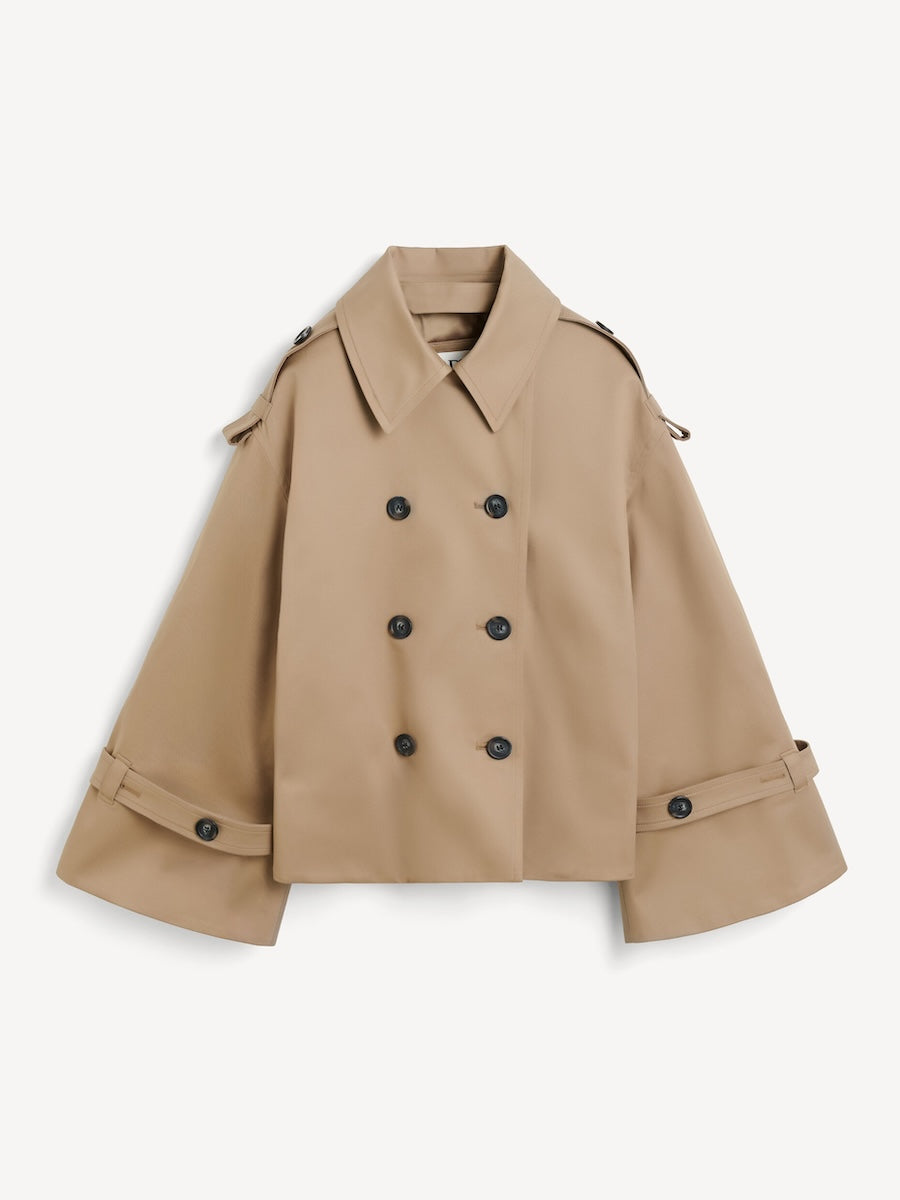 ALISANDRA TRENCH JACKET: FOSSIL