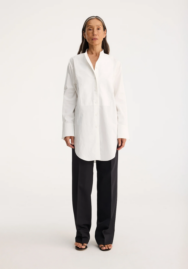 Modern Tuxedo Shirt: White