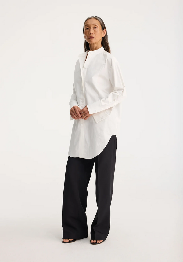 Modern Tuxedo Shirt: White