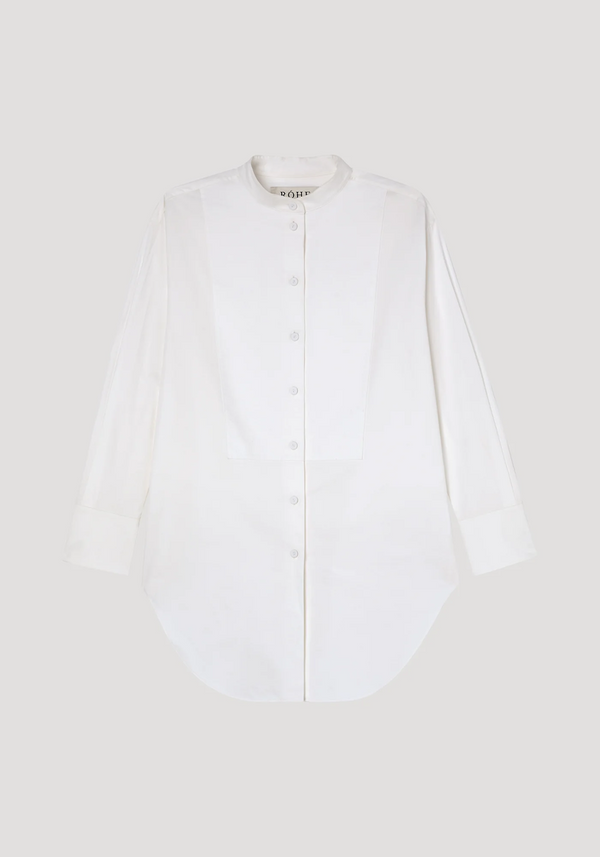 Modern Tuxedo Shirt: White