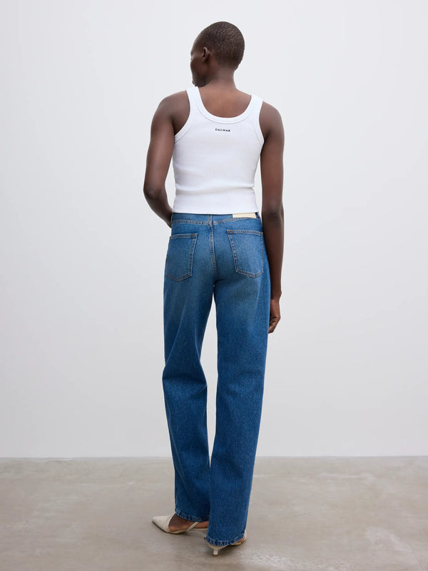 WIDE LEG DENIM: DARK BLUE