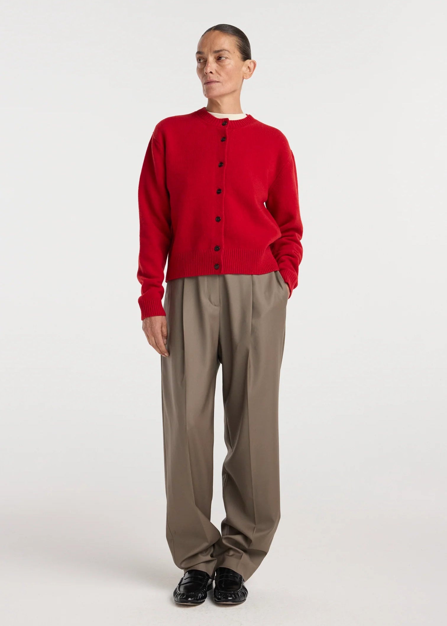 classic cardigan: red
