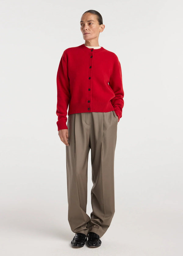 classic cardigan: red