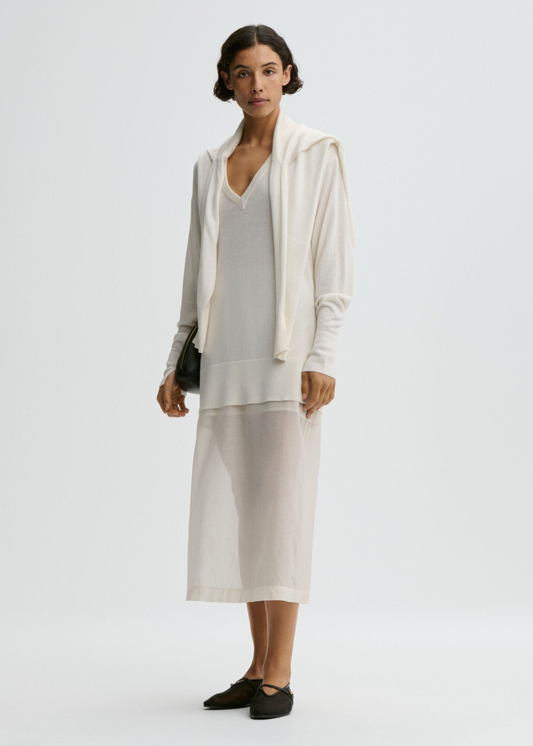 Esta silk organza skirt: Soft White