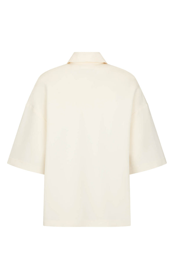 Short Sleeve Orwell Polo: Cream Sorona