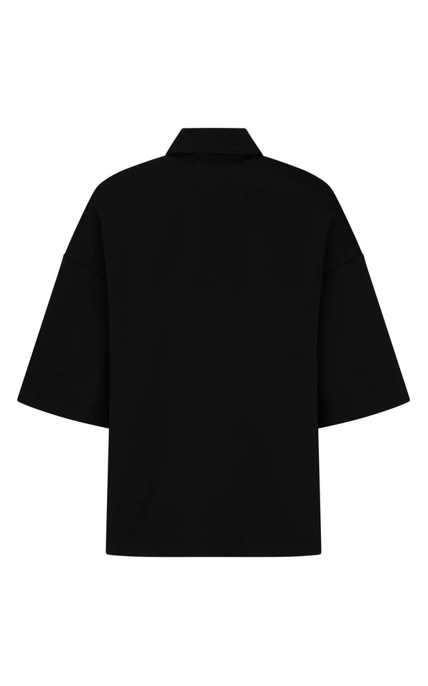 Short Sleeve Orwell Polo: Black Sorona
