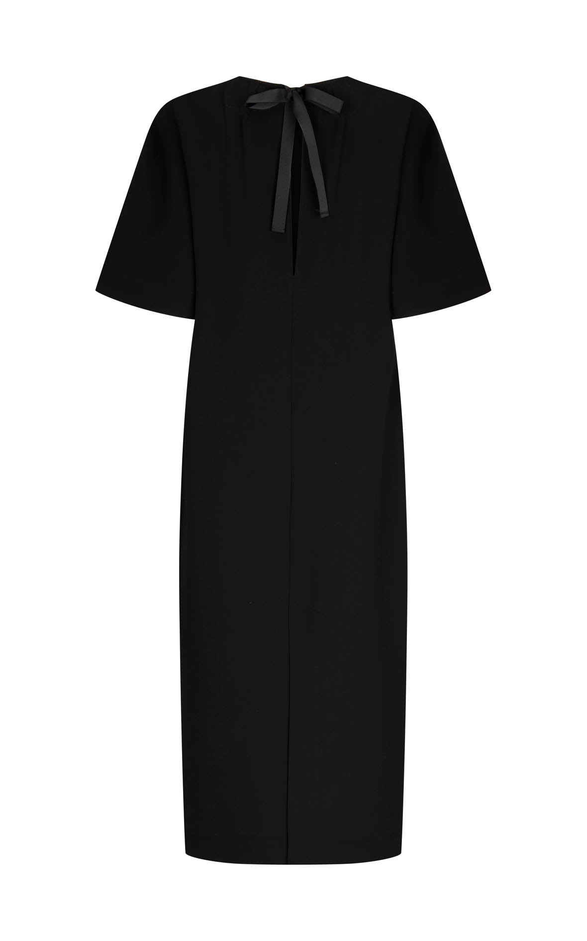 Dennison Dress: Black Drape Suiting
