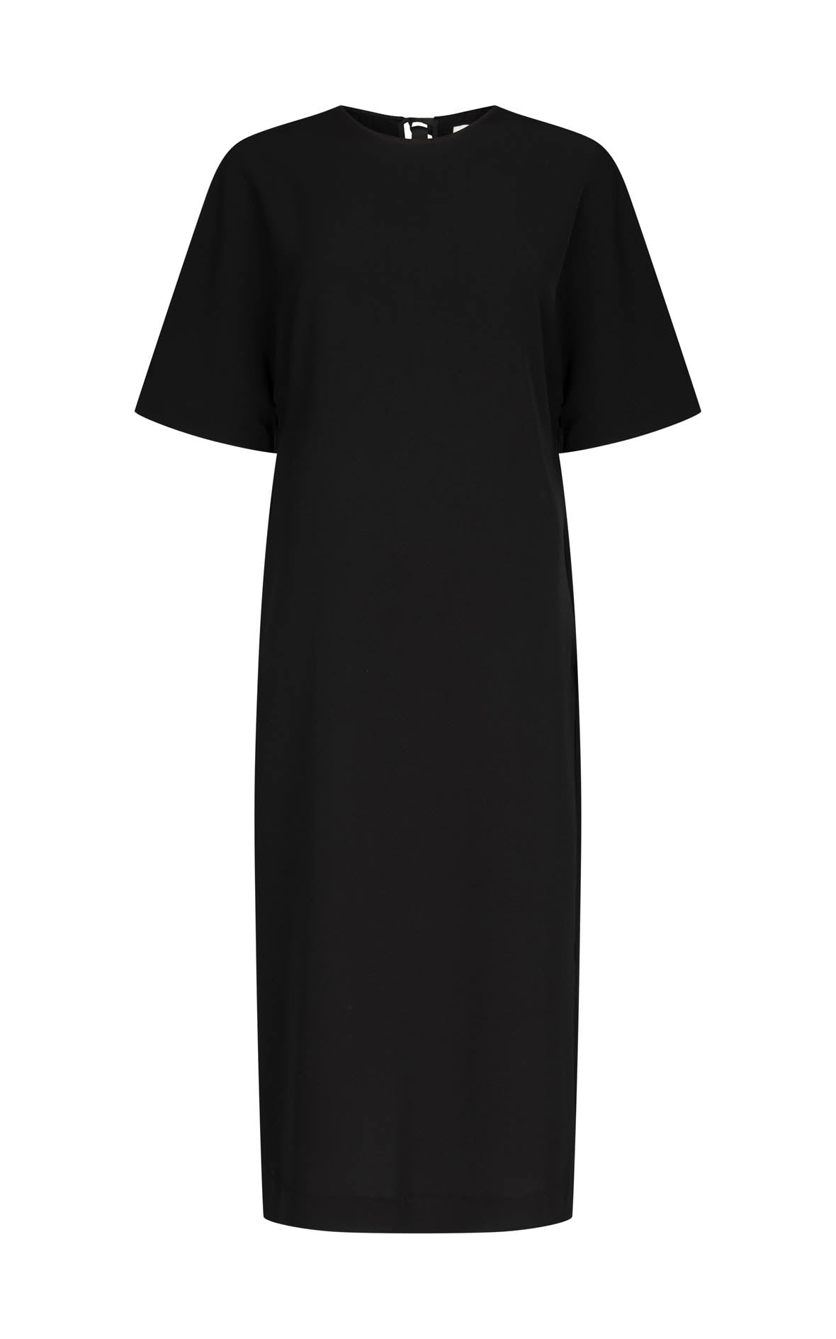 Dennison Dress: Black Drape Suiting