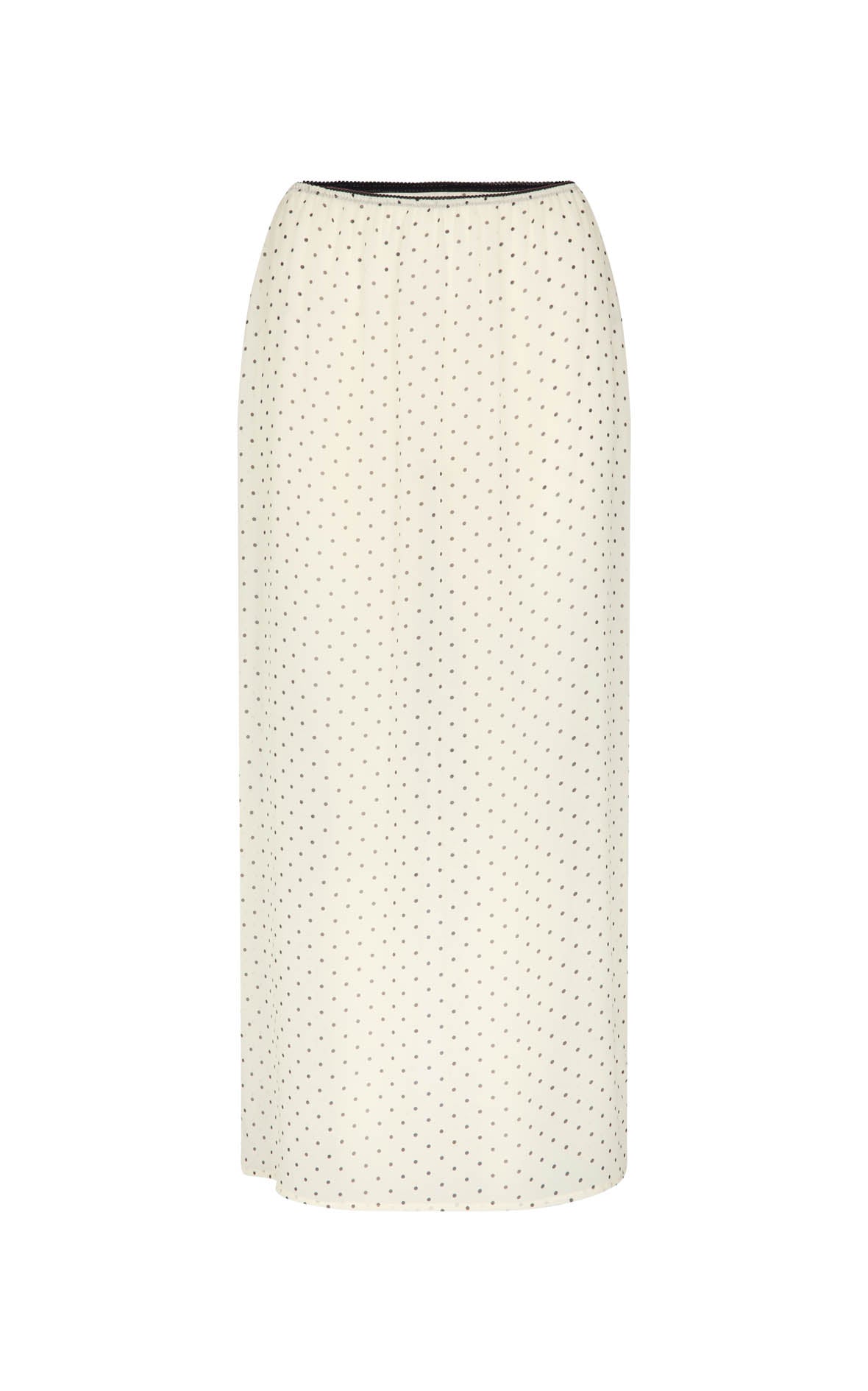 Camilla Skirt: Cream & Black Polka Dot Silk chiffon