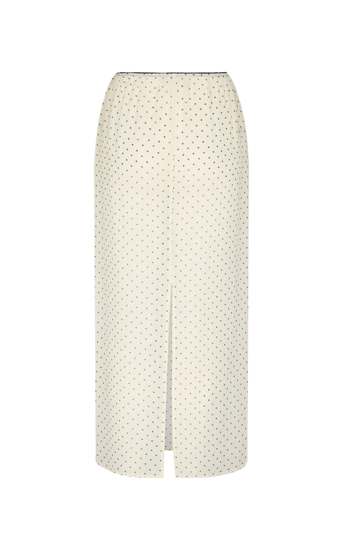 Camilla Skirt: Cream & Black Polka Dot Silk chiffon