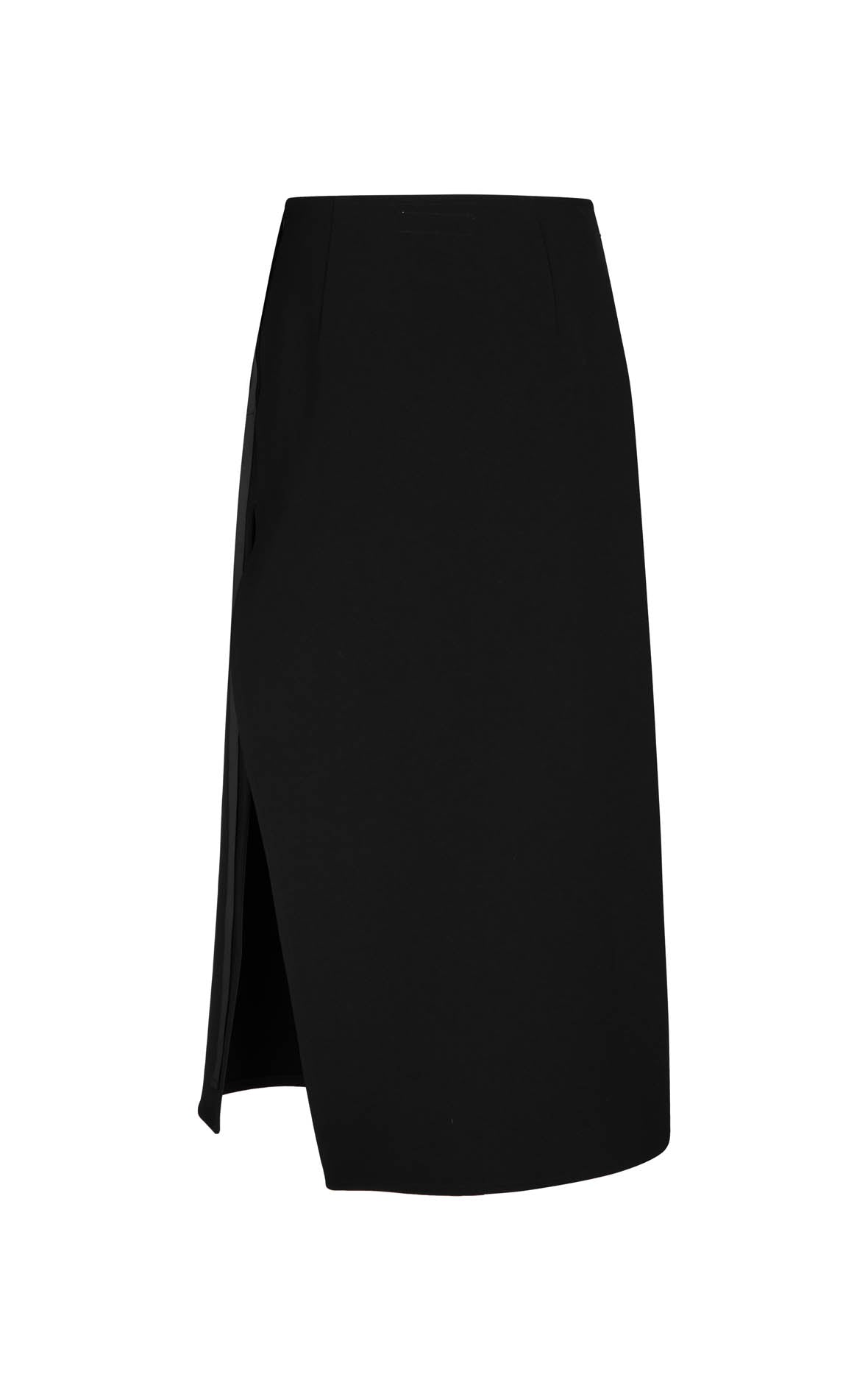 Viktor Skirt: Black Bonded Suiting